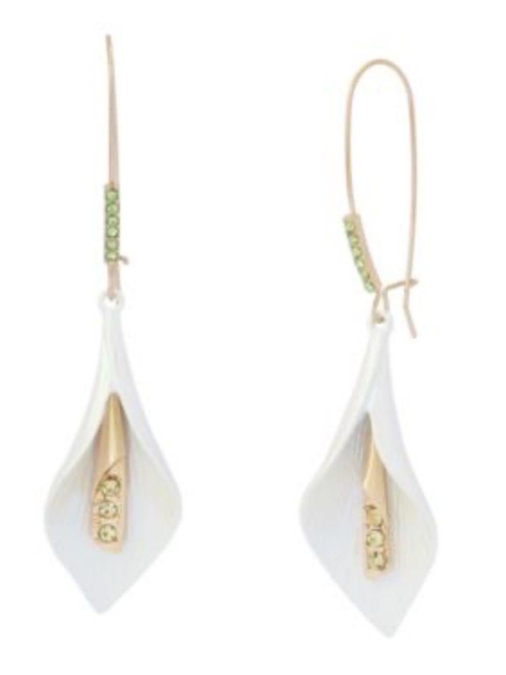 Betsey Johnson Faux Stone Betsey's Bouquet Calla Lily Dangle Earrings NWT